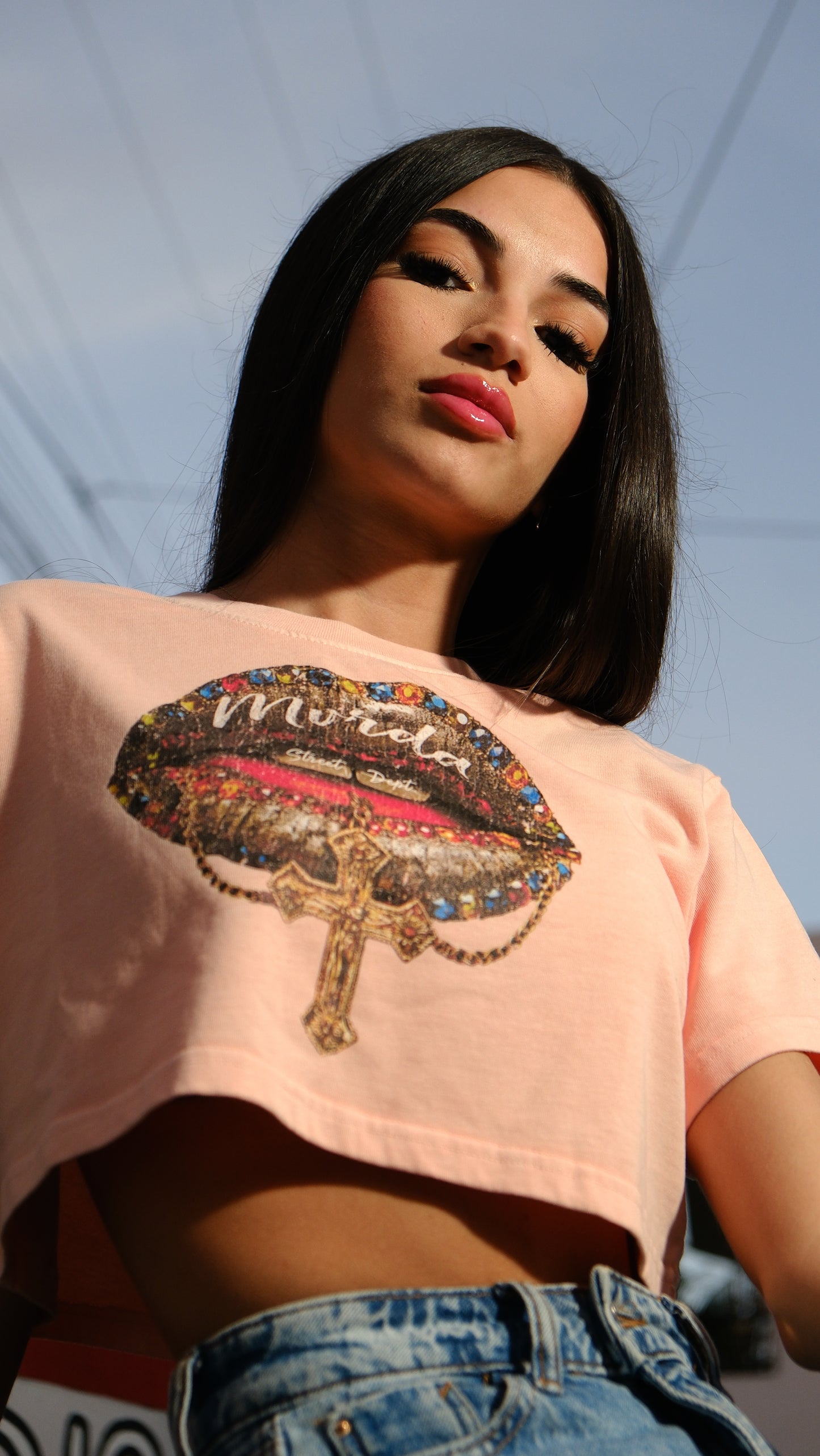 Mvrda Crop top “Diamonds Lips”