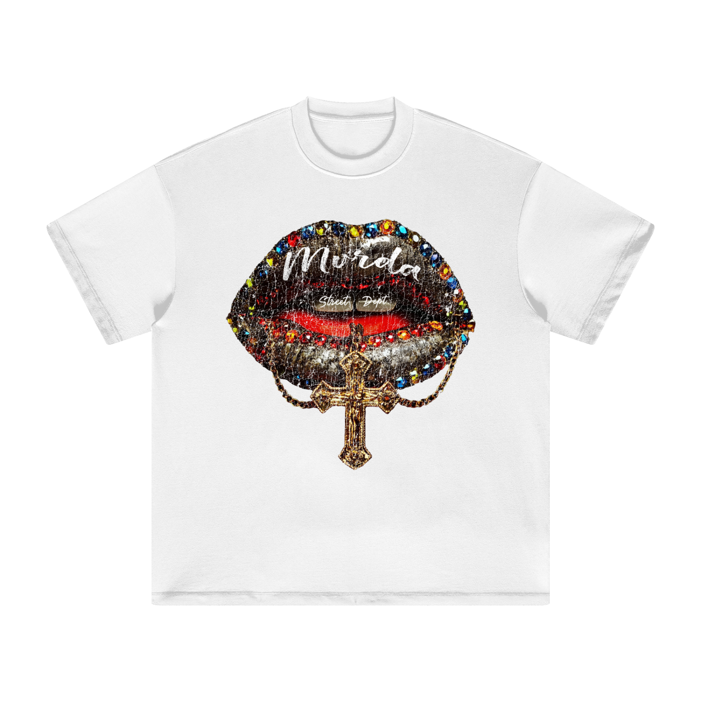 Mvrda “Diamonds lips” Heavyweight Earth Tone T-Shirt